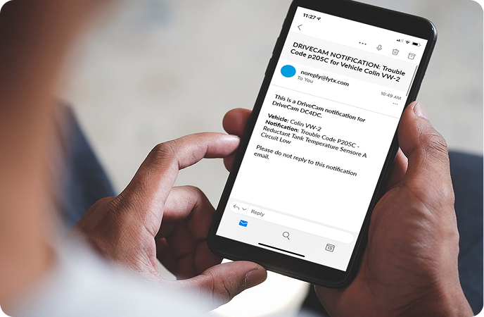 Email notifications for designated personnel